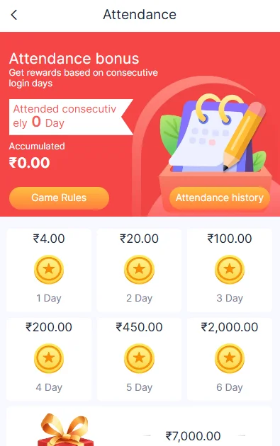 Goa Games Daily Attendance Streak Bonus